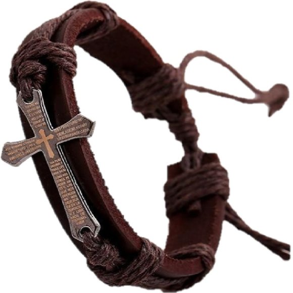 Leather Cross Bracelets - Picture 2 of 3